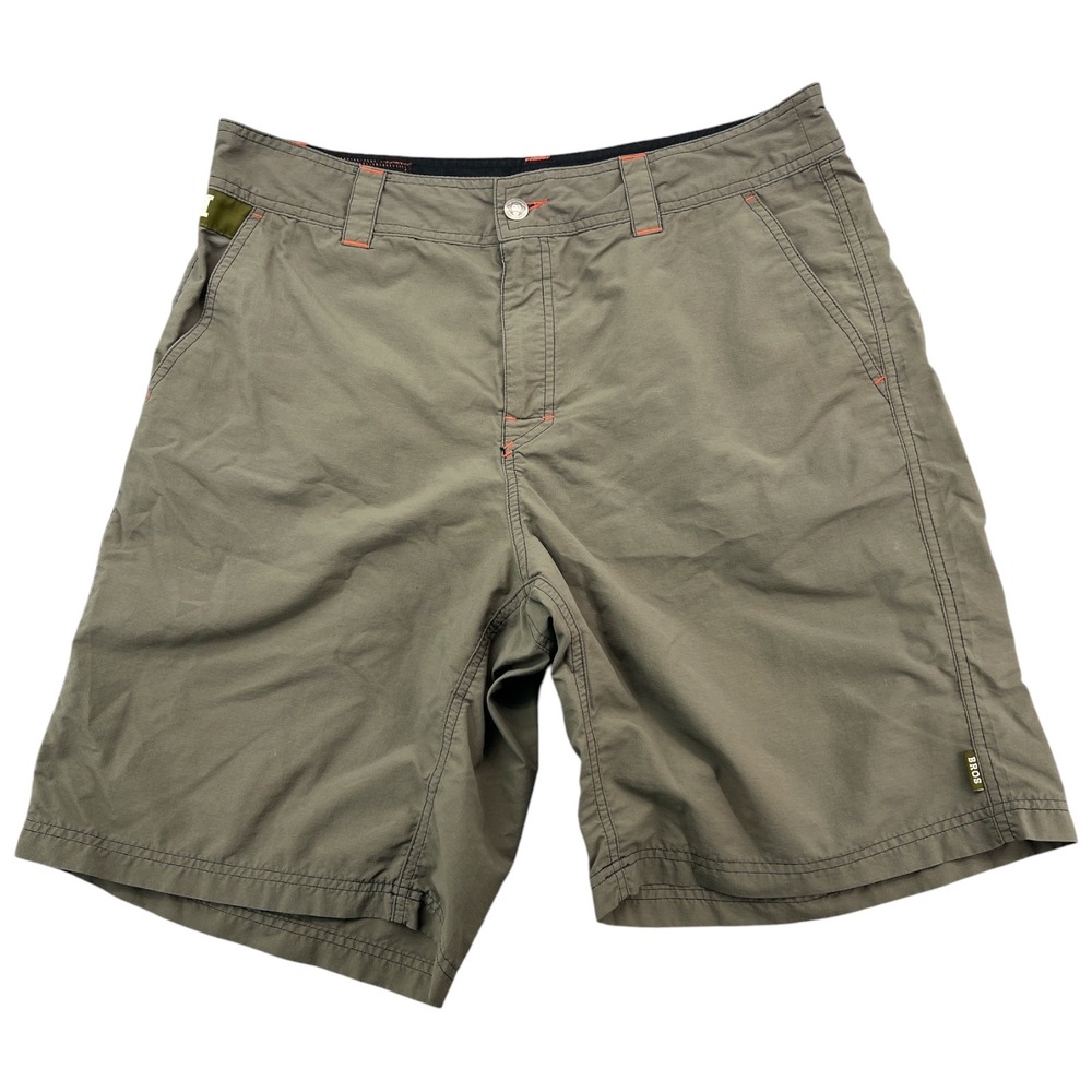 Howler Bros Mens Horizon Nylon Shorts Size 34 Olive Green Ripstop Hiking Fishing
